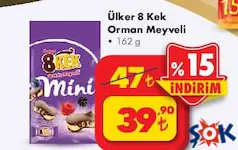 ÜLKER 8 KEK ORMAN MEYVELİ 162 GR fiyat ve kampanya bilgisi
